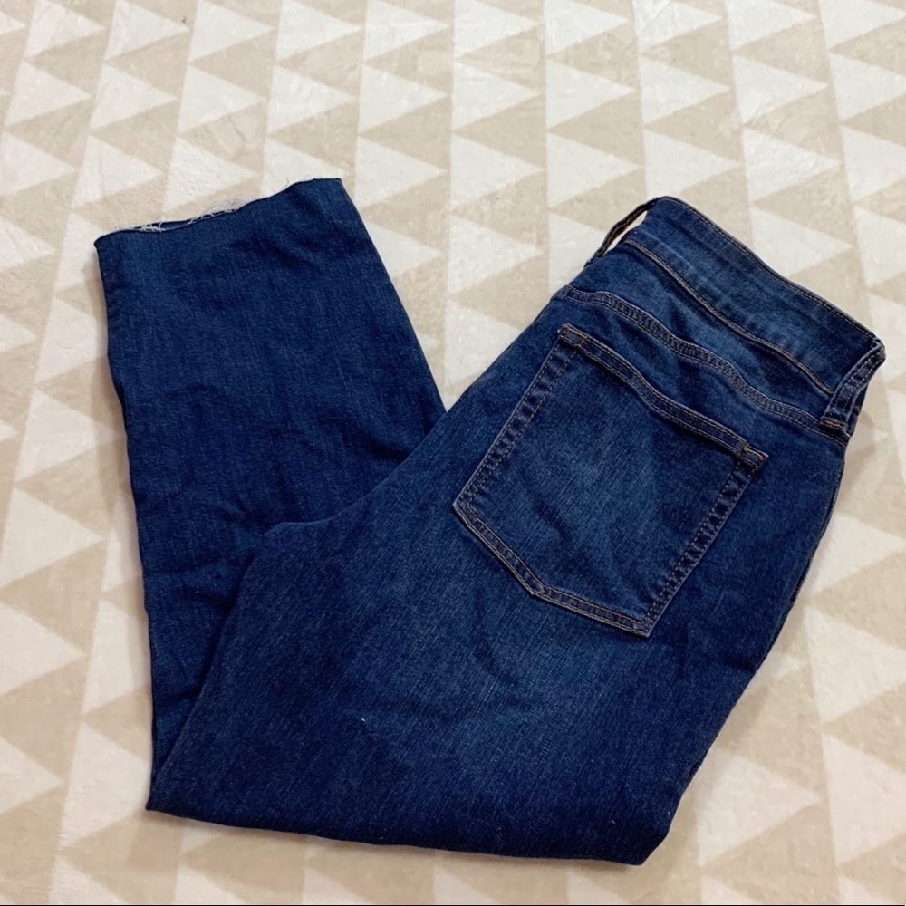 Rewash dark distressed raw hem skinny jeans 30